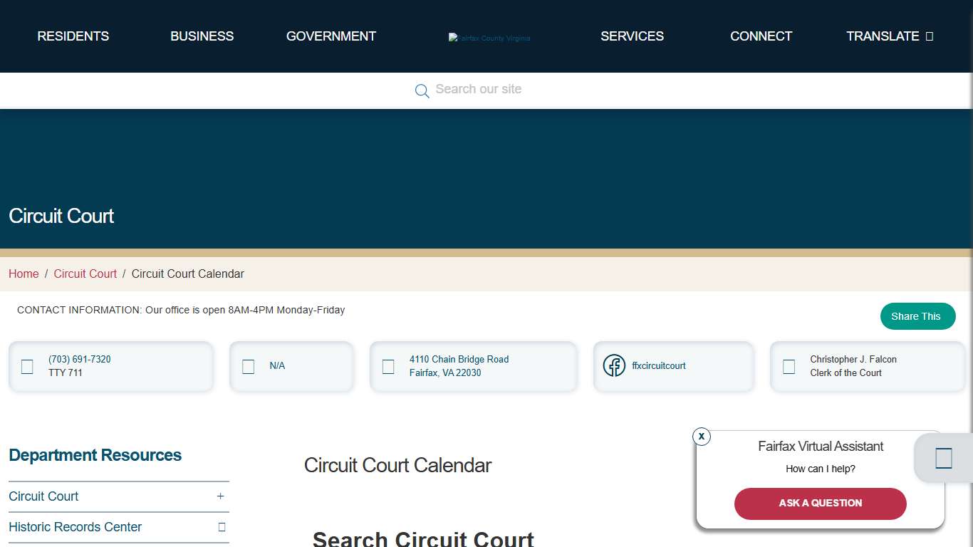 Circuit Court Calendar | Circuit Court